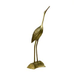 Žalvarinė gervės statula 12x13x37 cm