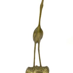 Žalvarinė gervės statula 12x13x37 cm