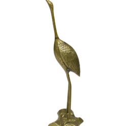 Žalvarinė gervės statula 12x13x37 cm