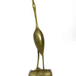 Žalvarinė gervės statula 12x13x37 cm