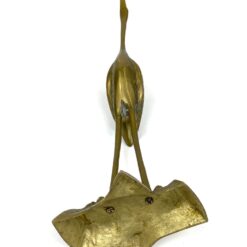 Žalvarinė gervės statula 12x13x37 cm