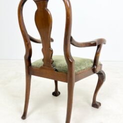 Chippendale stiliaus riešutmedžio krėslai su veliūru 2 vnt. kompl. 59x61x100 cm, 48 cm