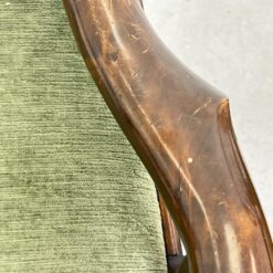 Chippendale stiliaus riešutmedžio krėslai su veliūru 2 vnt. kompl. 59x61x100 cm, 48 cm