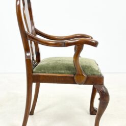 Chippendale stiliaus riešutmedžio krėslai su veliūru 2 vnt. kompl. 59x61x100 cm, 48 cm