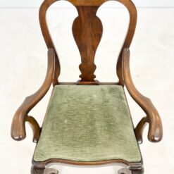 Chippendale stiliaus riešutmedžio krėslai su veliūru 2 vnt. kompl. 59x61x100 cm, 48 cm