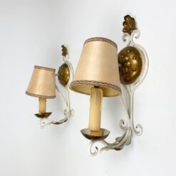 Metaliniai sieniniai šviestuvai tekstilės gaubtais 2 vnt. kompl. 19x12x36 cm