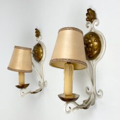 Metaliniai sieniniai šviestuvai tekstilės gaubtais 2 vnt. kompl. 19x12x36 cm