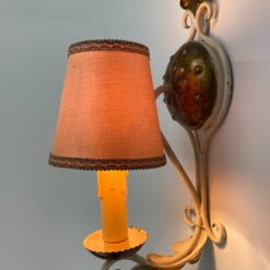 Metaliniai sieniniai šviestuvai tekstilės gaubtais 2 vnt. kompl. 19x12x36 cm