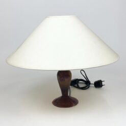 Stalinis stiklinis šviestuvas šviesiu tekstilės gaubtu 41x41x33 cm