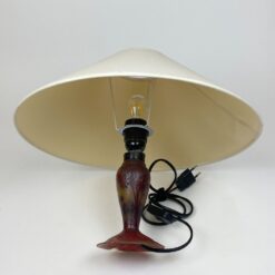 Stalinis stiklinis šviestuvas šviesiu tekstilės gaubtu 41x41x33 cm