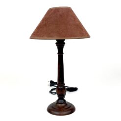 Medinis "Bellino" stalinis šviestuvas tekstilės gaubtu 24x24x41 cm