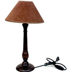 Medinis “Bellino” stalinis šviestuvas tekstilės gaubtu 24x24x41 cm