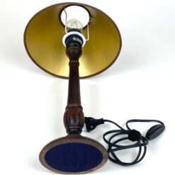 Medinis “Bellino” stalinis šviestuvas tekstilės gaubtu 24x24x41 cm