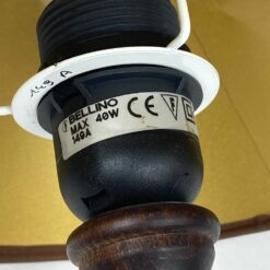 Medinis “Bellino” stalinis šviestuvas tekstilės gaubtu 24x24x41 cm