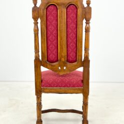 Gotikinio stiliaus drožinėtos riešutmedžio kėdės su gobelenu 3 vnt. kompl. 48x49x116 cm, 48 cm