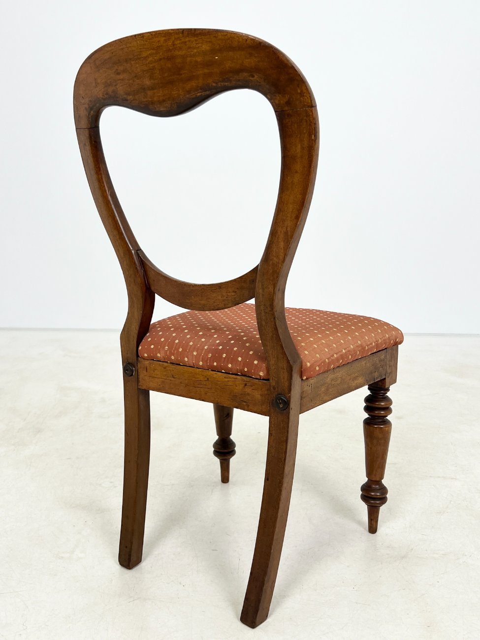 DR0245-kedes-10 Angliško stiliaus raudonmedžio kėdės su gobelenu 6 vnt. komplektas 49x45x88 cm, 45 cm