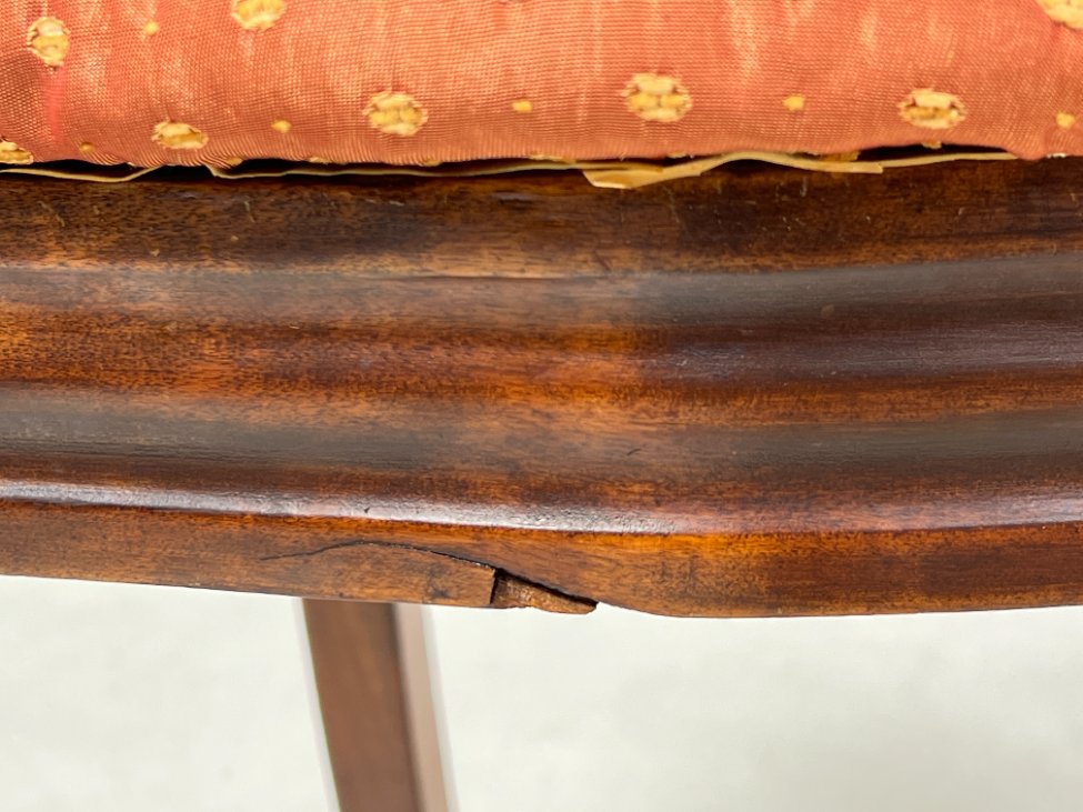 DR0245-kedes-14 Angliško stiliaus raudonmedžio kėdės su gobelenu 6 vnt. komplektas 49x45x88 cm, 45 cm