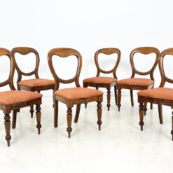 Angliško stiliaus raudonmedžio kėdės su gobelenu 6 vnt. komplektas 49x45x88 cm, 45 cm