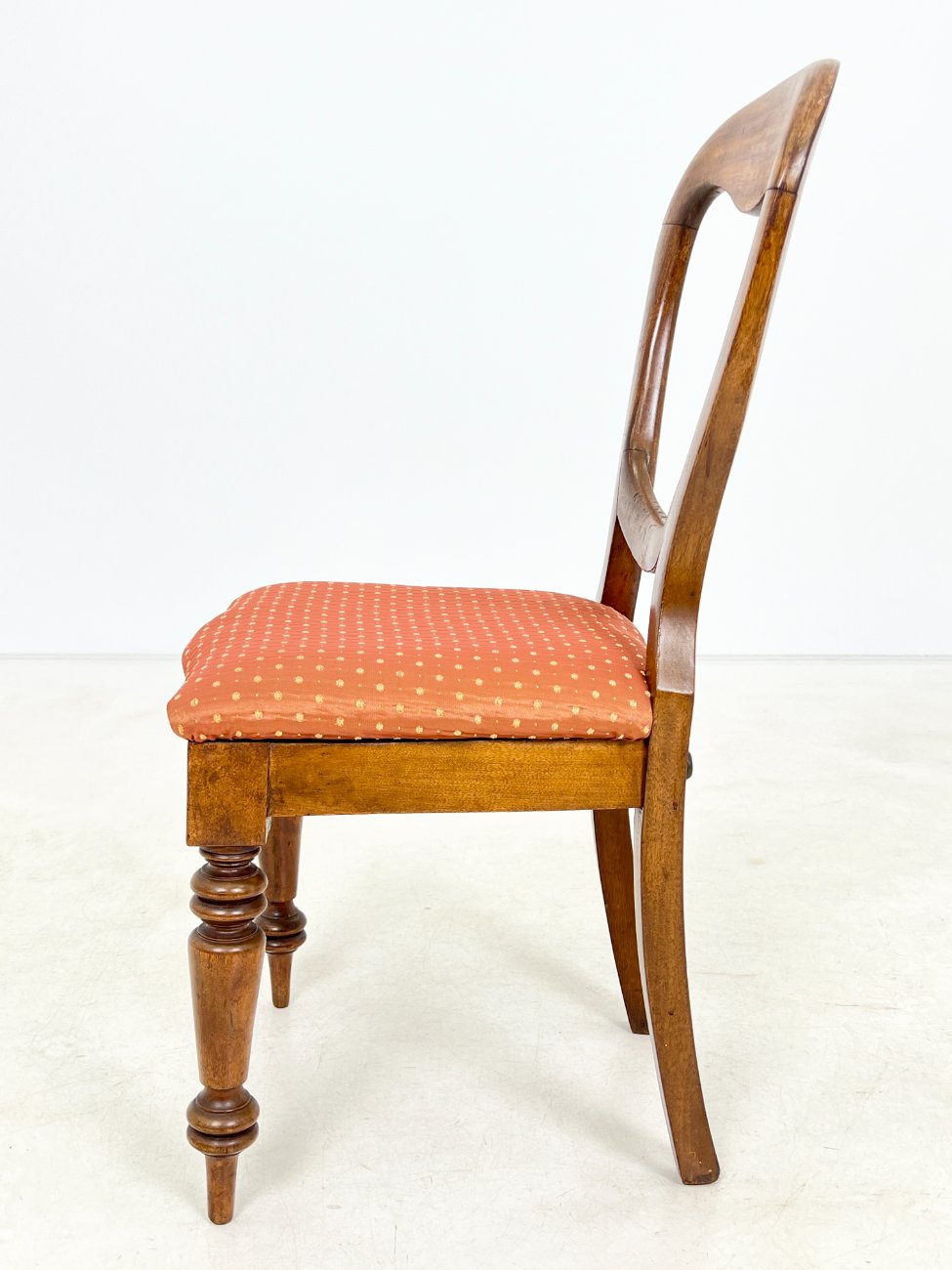 DR0245-kedes-5 Angliško stiliaus raudonmedžio kėdės su gobelenu 6 vnt. komplektas 49x45x88 cm, 45 cm