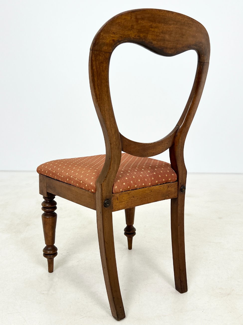 DR0245-kedes-9 Angliško stiliaus raudonmedžio kėdės su gobelenu 6 vnt. komplektas 49x45x88 cm, 45 cm