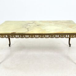 Žalvarinis staliukas su onikso stalviršiumi 51x99x42,5 cm