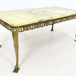 Žalvarinis staliukas su onikso stalviršiumi 51x99x42,5 cm