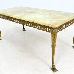 Žalvarinis staliukas su onikso stalviršiumi 51x99x42,5 cm