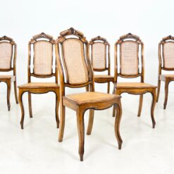 Drožinėtos riešutmedžio kėdės su ratanu 6 vnt. kompl. 50x46x105 cm, 47 cm