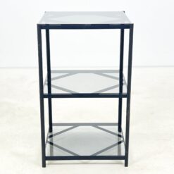 Pastatoma metalinė trijų aukštų lentyna su tamsintu stiklu 46x46x76,5 cm