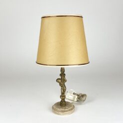 Stalinis žalvarinis akmens pagrindo šviestuvas su angelo figūrėle 21x21x37 cm