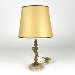 Stalinis žalvarinis akmens pagrindo šviestuvas su angelo figūrėle 21x21x37 cm