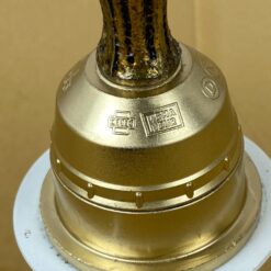 Stalinis žalvarinis akmens pagrindo šviestuvas su angelo figūrėle 21x21x37 cm