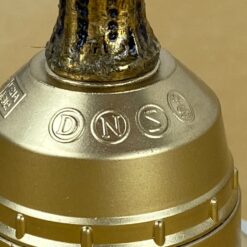 Stalinis žalvarinis akmens pagrindo šviestuvas su angelo figūrėle 21x21x37 cm