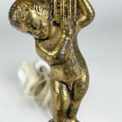 Stalinis žalvarinis akmens pagrindo šviestuvas su angelo figūrėle 21x21x37 cm