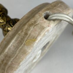 Stalinis žalvarinis akmens pagrindo šviestuvas su angelo figūrėle 21x21x37 cm