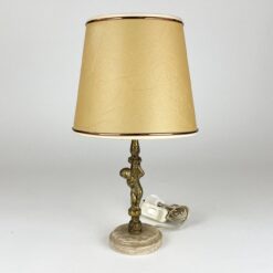 Stalinis žalvarinis akmens pagrindo šviestuvas su angelo figūrėle 21x21x37 cm