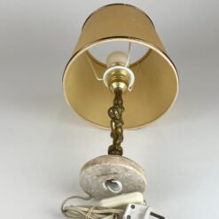 Stalinis žalvarinis akmens pagrindo šviestuvas su angelo figūrėle 21x21x37 cm