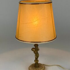 Stalinis žalvarinis akmens pagrindo šviestuvas su angelo figūrėle 21x21x37 cm