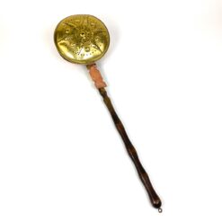 Varinis lovos šildytuvas su žalvariniu dangčiu ir medine rankena 78x23x12 cm