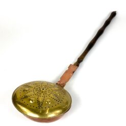 Varinis lovos šildytuvas su žalvariniu dangčiu ir medine rankena 78x23x12 cm