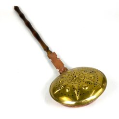 Varinis lovos šildytuvas su žalvariniu dangčiu ir medine rankena 78x23x12 cm