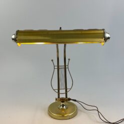 Stalinis reguliuojamas metalinis šviestuvas su lyros figūra 29x39x44 cm