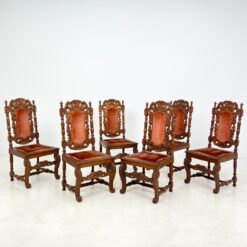 Senovinės drožinėtos ąžuolinės kėdės restauracijai 6 vnt. kompl. 54x51x107,5 cm, 45 cm