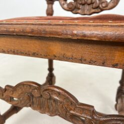 Senovinės drožinėtos ąžuolinės kėdės restauracijai 6 vnt. kompl. 54x51x107,5 cm, 45 cm