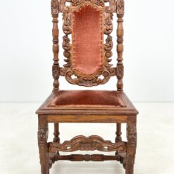 Senovinės drožinėtos ąžuolinės kėdės restauracijai 6 vnt. kompl. 54x51x107,5 cm, 45 cm