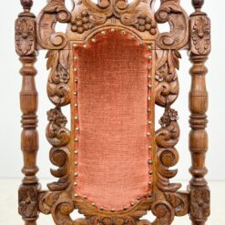 Senovinės drožinėtos ąžuolinės kėdės restauracijai 6 vnt. kompl. 54x51x107,5 cm, 45 cm