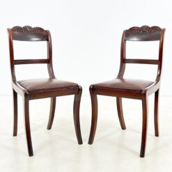 Raudonmedžio kėdės su eko oda 2 vnt. komplektas 52x44x89 cm, 47 cm