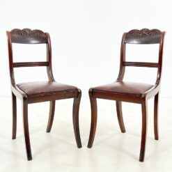 Raudonmedžio kėdės su eko oda 2 vnt. komplektas 52x44x89 cm, 47 cm