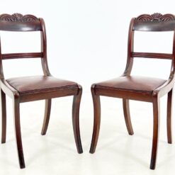 Raudonmedžio kėdės su eko oda 2 vnt. komplektas 52x44x89 cm, 47 cm