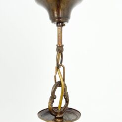 Pakabinamas žalvario aštuonių šakų sietynas su stiklo gaubtais 78x78x71 cm